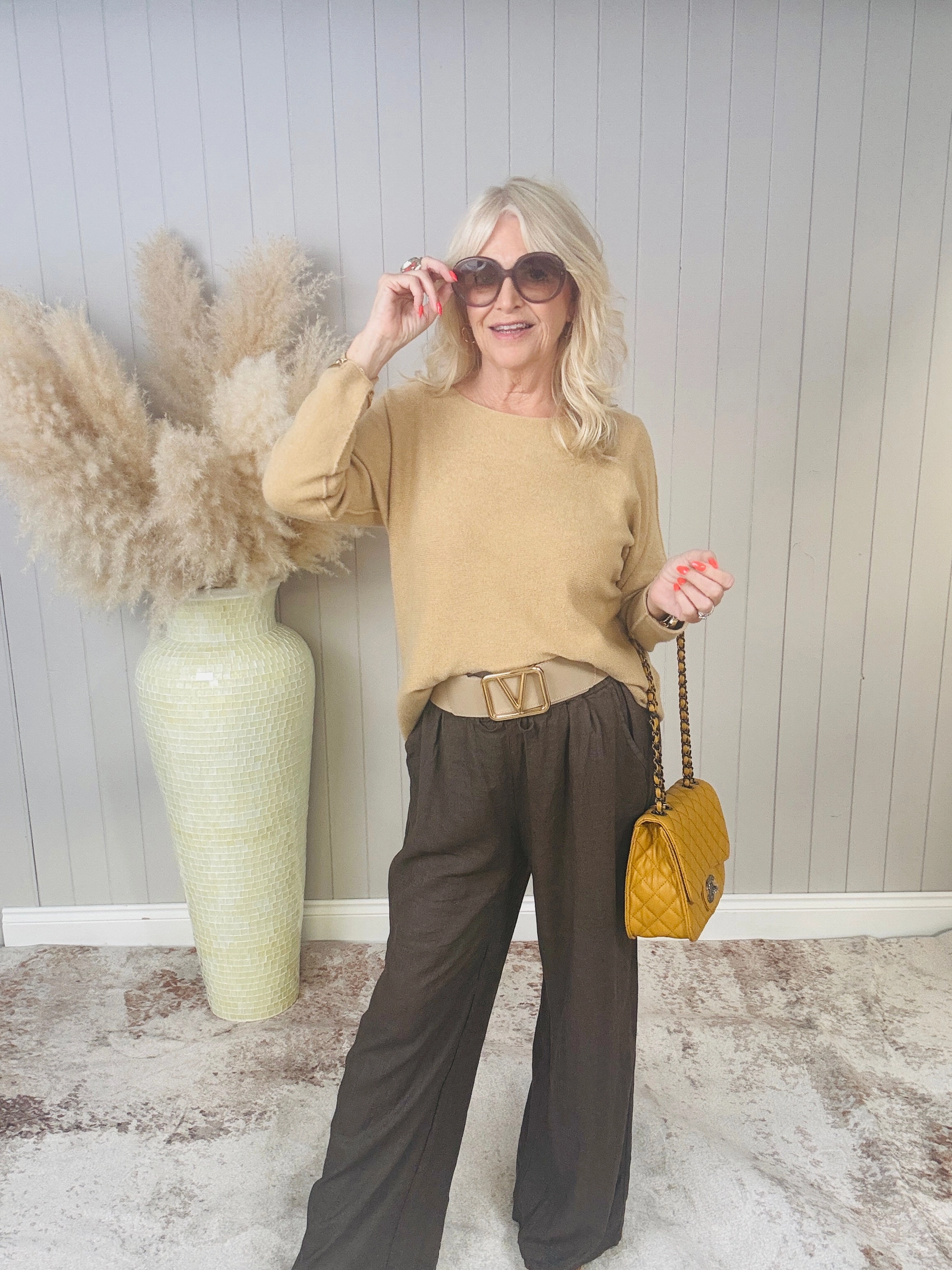 Multi-way wear Liora Linen Trousers Chocolate