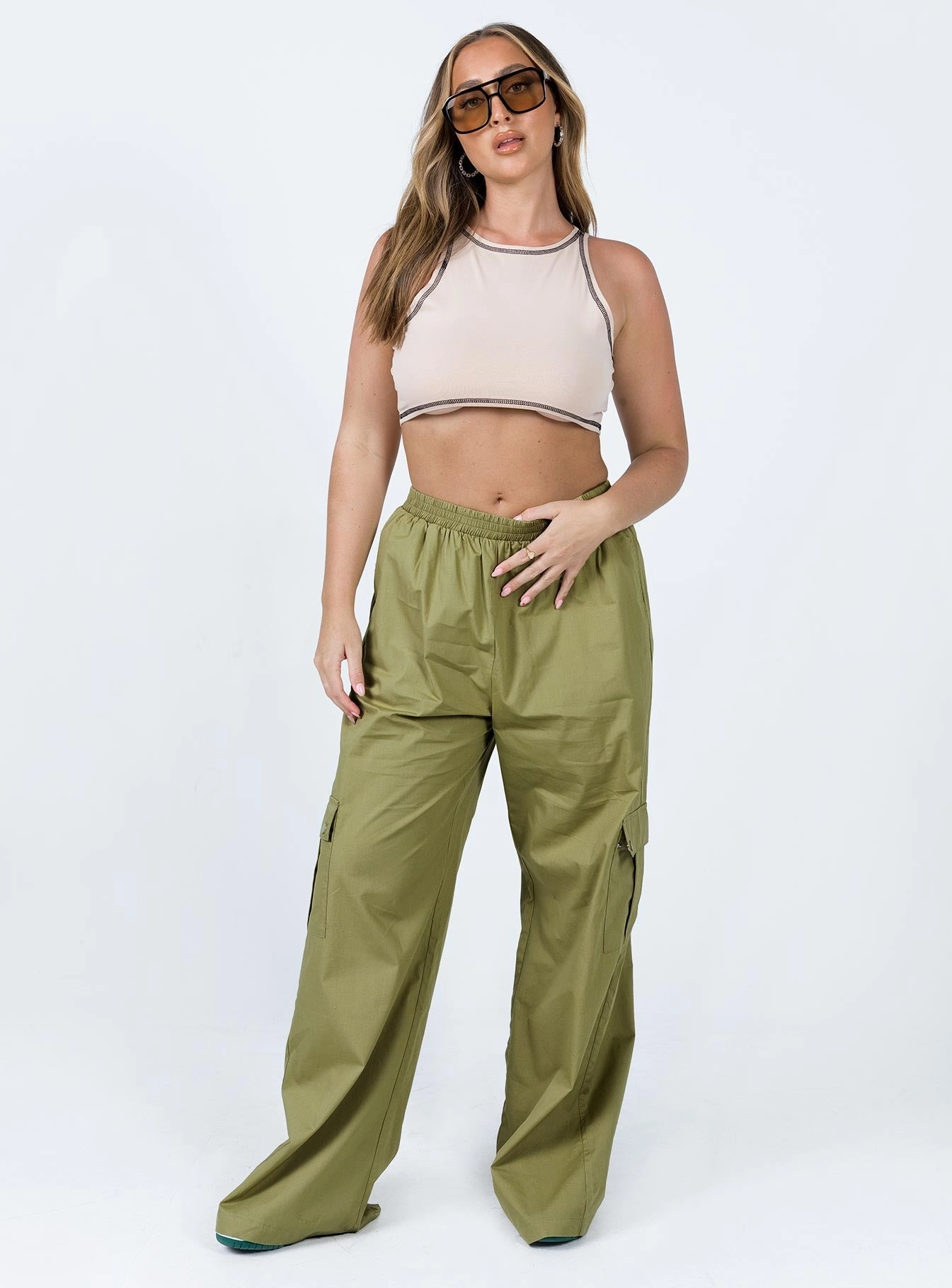Lista Elastic Pocket Pants Green UVProtectionCoating Vintage Wash