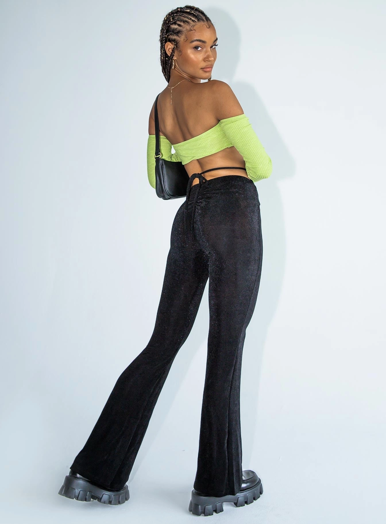 Loriella Flare Pants Black Comfortable Layering Tight Fit