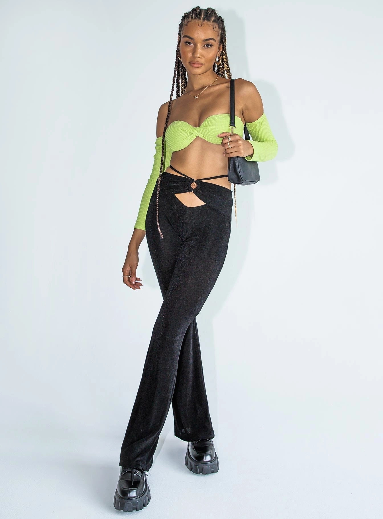 Comfy Flex Loriella Flare Pants Black