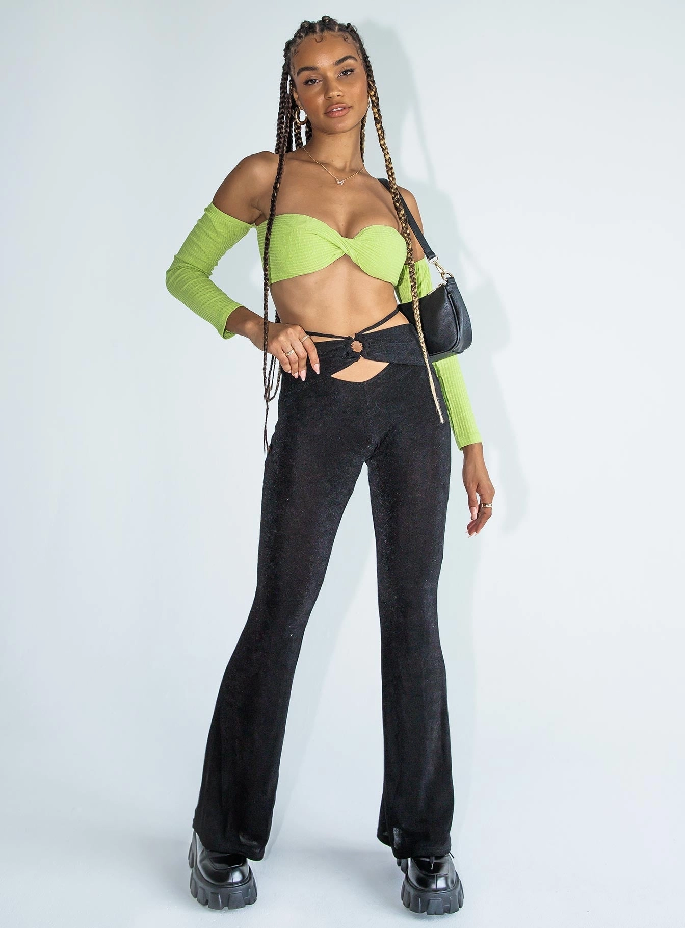 Loriella Flare Pants Black No Fuss Fit
