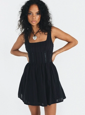 Soft cotton dress Lorinda Mini Dress Black