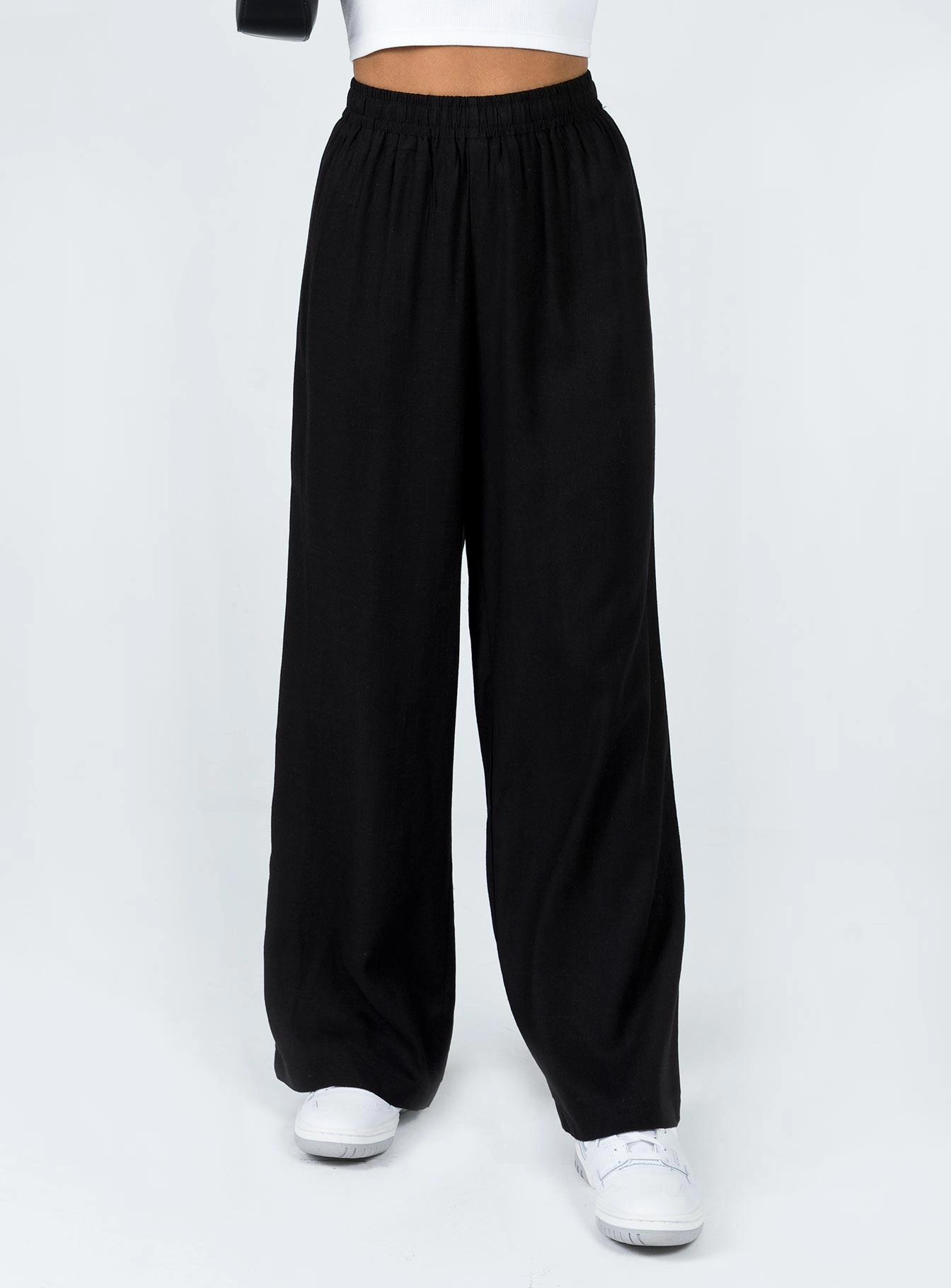 Louis Linen Blend Pants Black Lower Impact All Season Wear