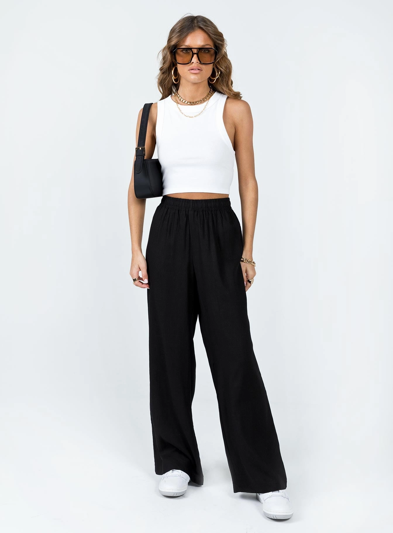 Louis Linen Blend Pants Black Lower Impact Performance Fit