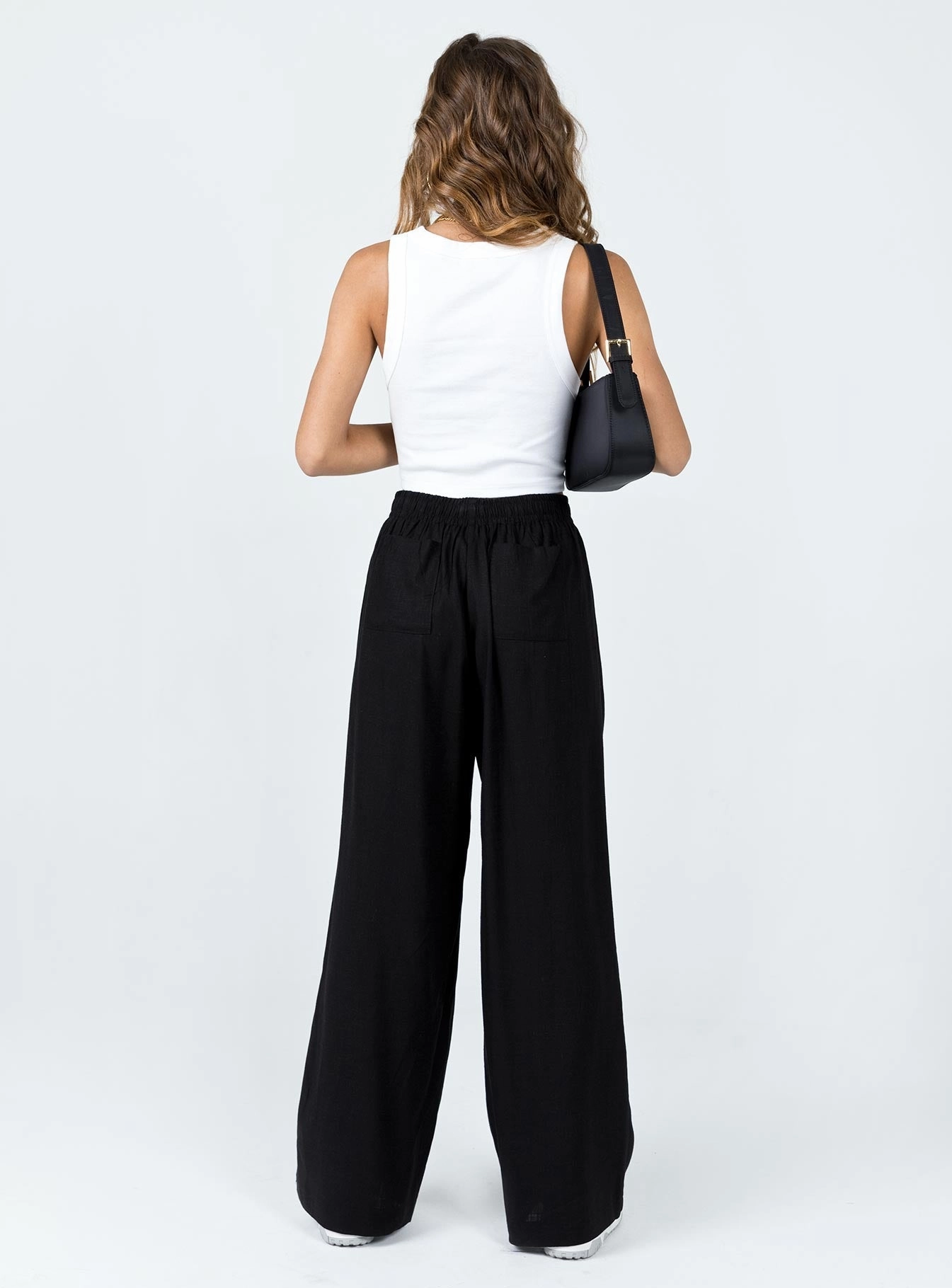 ExtendedSizeRange Versatile Waist Louis Linen Blend Pants Black
