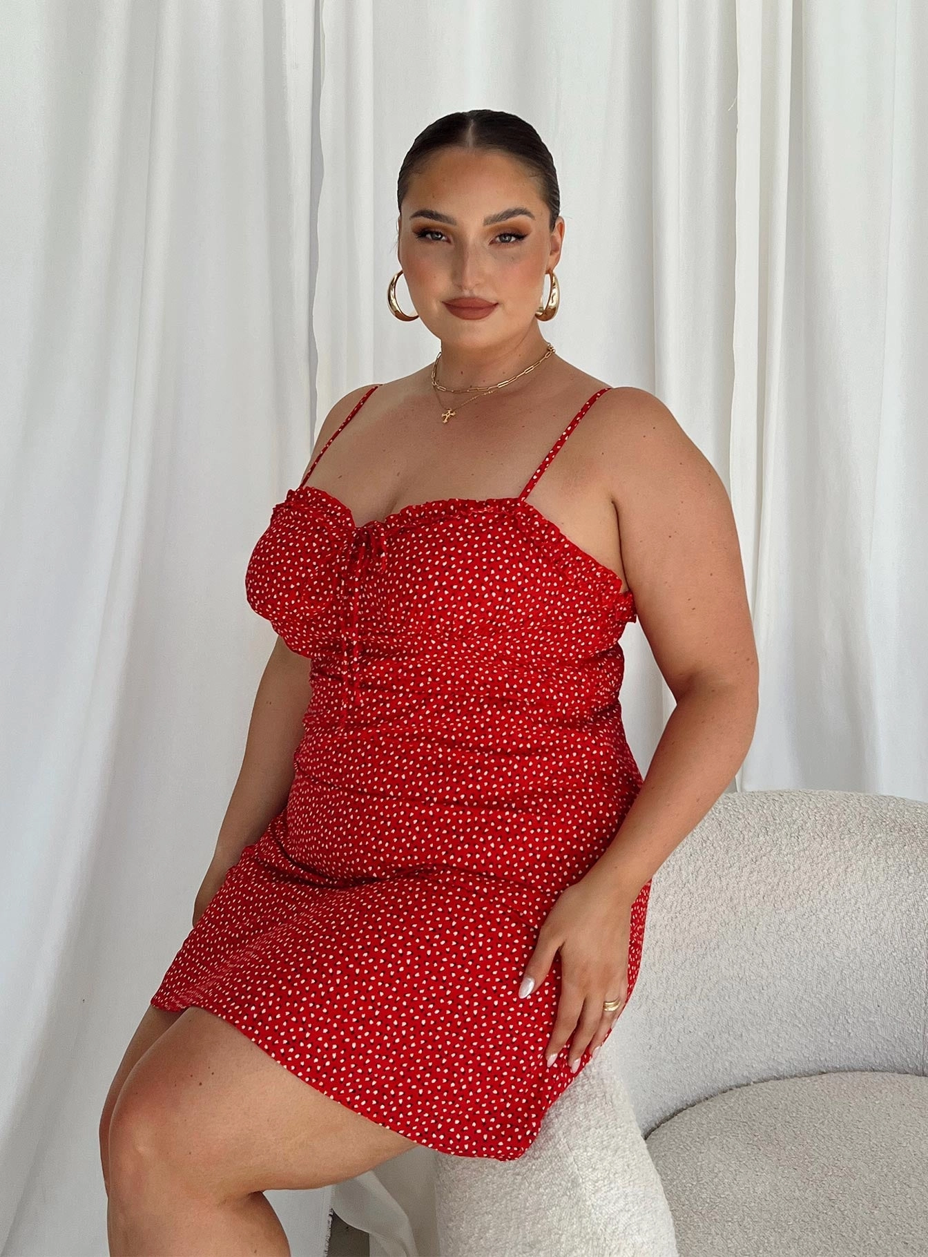 Effortless Fit Playful and flirty dress Love Birds Mini Dress Red Curve