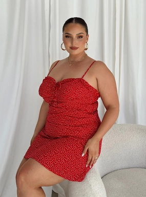 Effortless Fit Playful and flirty dress Love Birds Mini Dress Red Curve