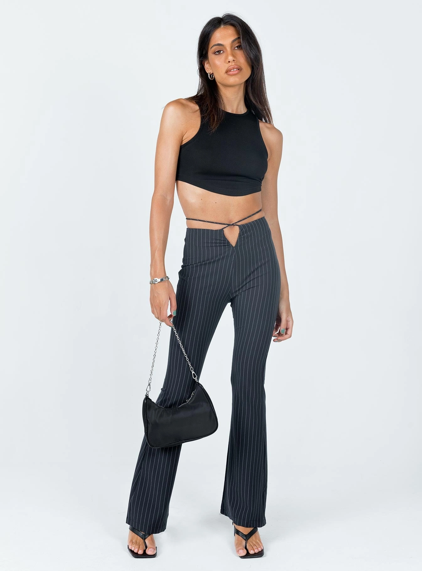 Feminine Fit Functional Comfort Wear Lovey Pants Pinstripe