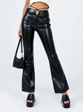 Lovey PU Pants Black All-day Flex