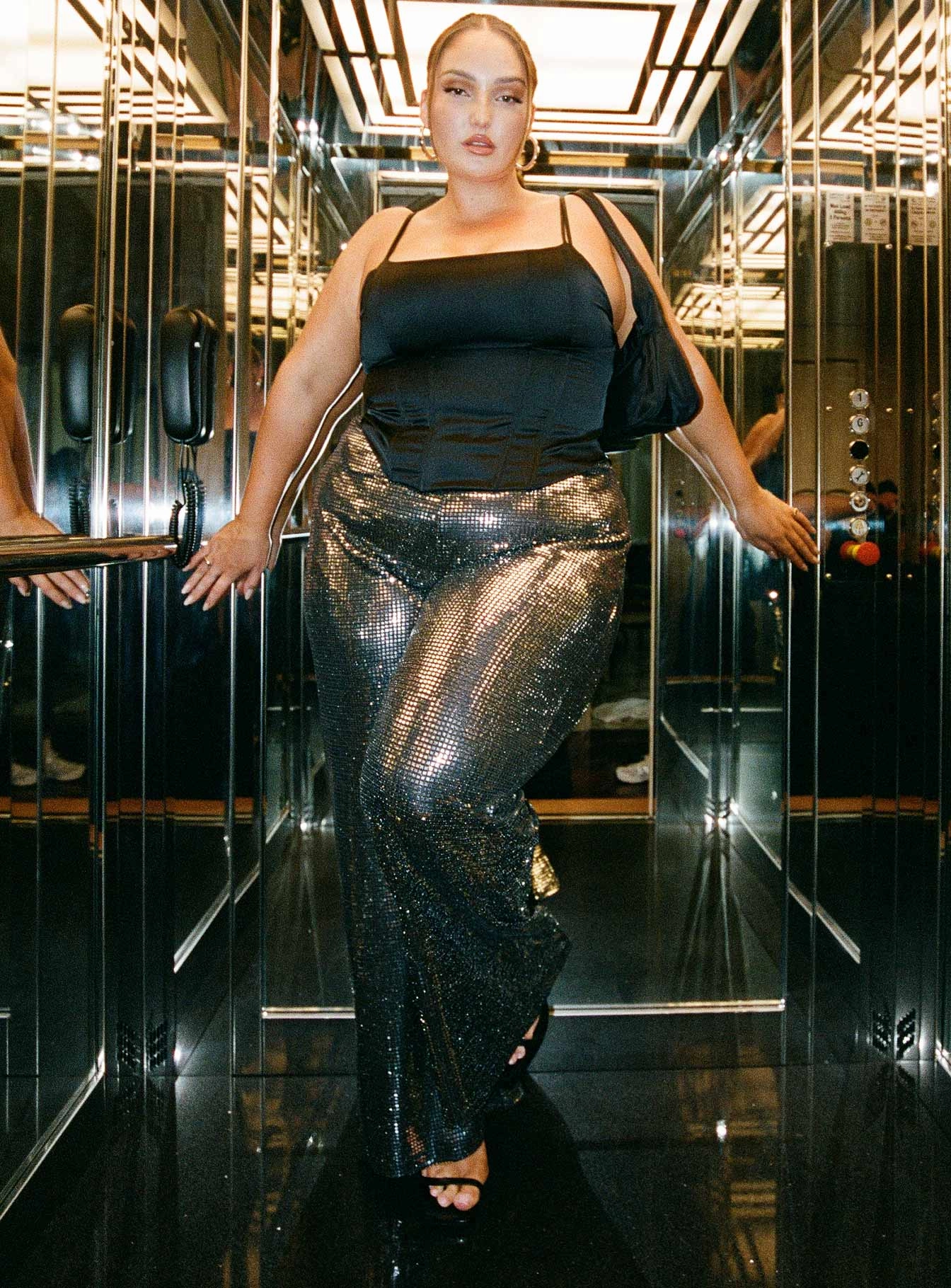 Nemara Pants Black / Silver Curve Layered Comfort
