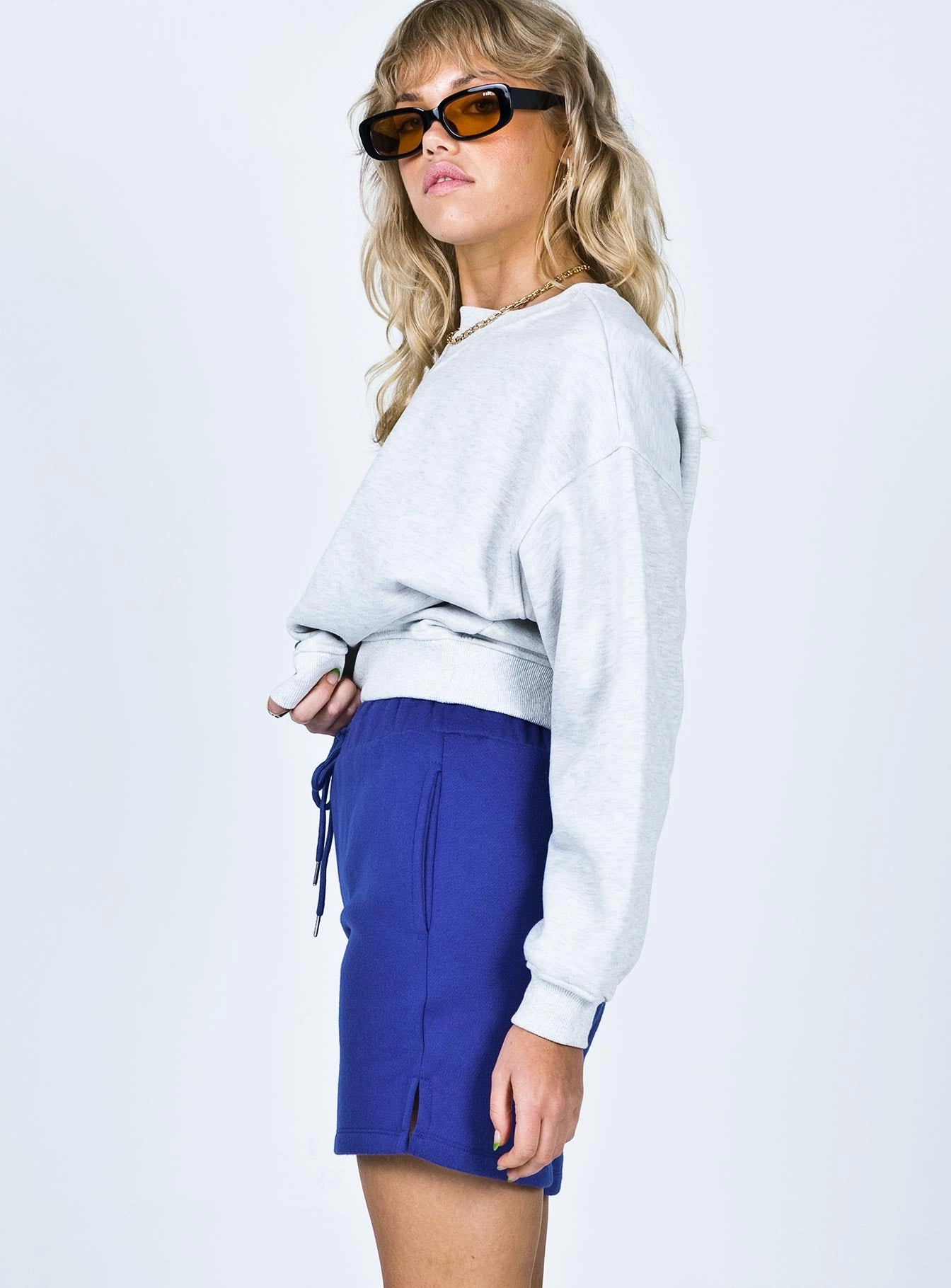 Varsity Sweat Shorts Blue earthy shades