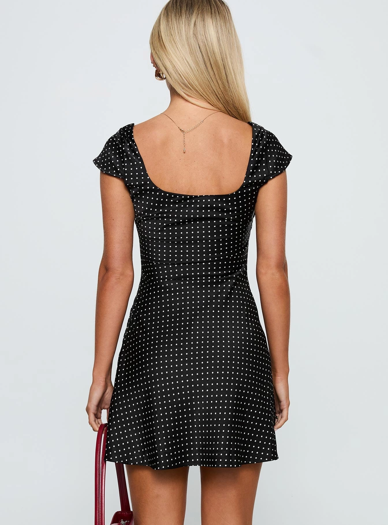 Layerable Piece Lucienna Polka Dot Mini Dress Black / White