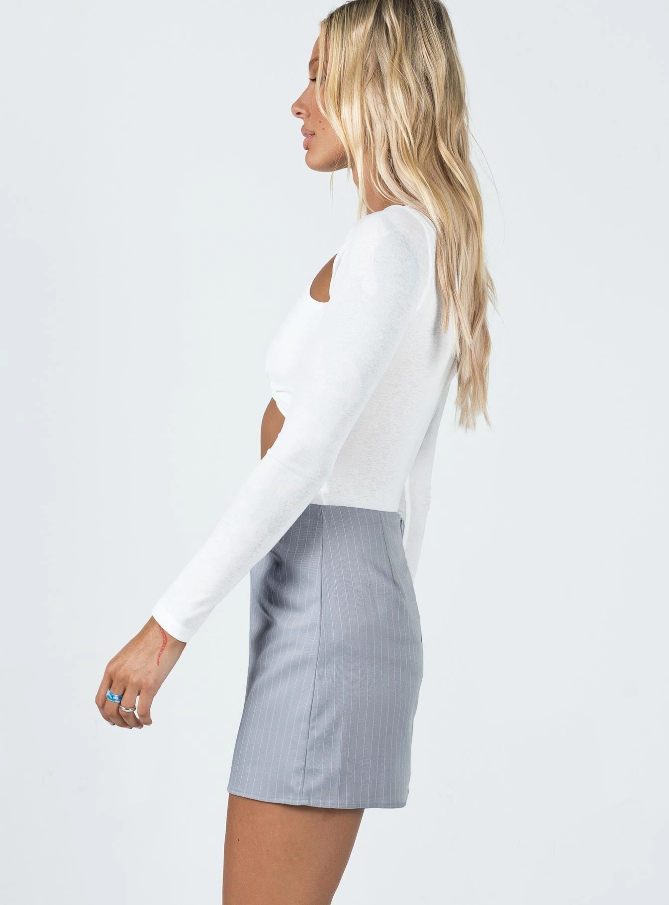 Stretch Comfort Lula Mini Skirt Grey