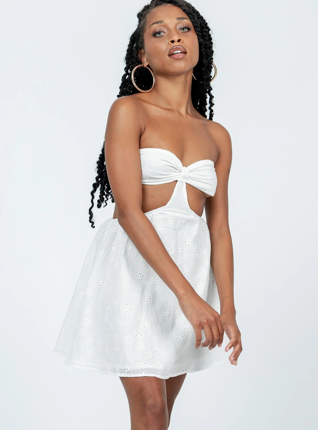 Lulani Mini Dress White Comfortable travel dress
