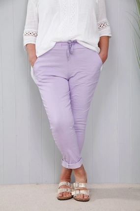 Stay Fresh Lurex Tie Magic Pants Lilac