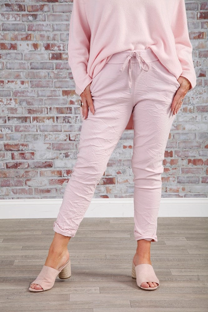 Functional Fit Lurex Tie Magic Pants Pale Pink