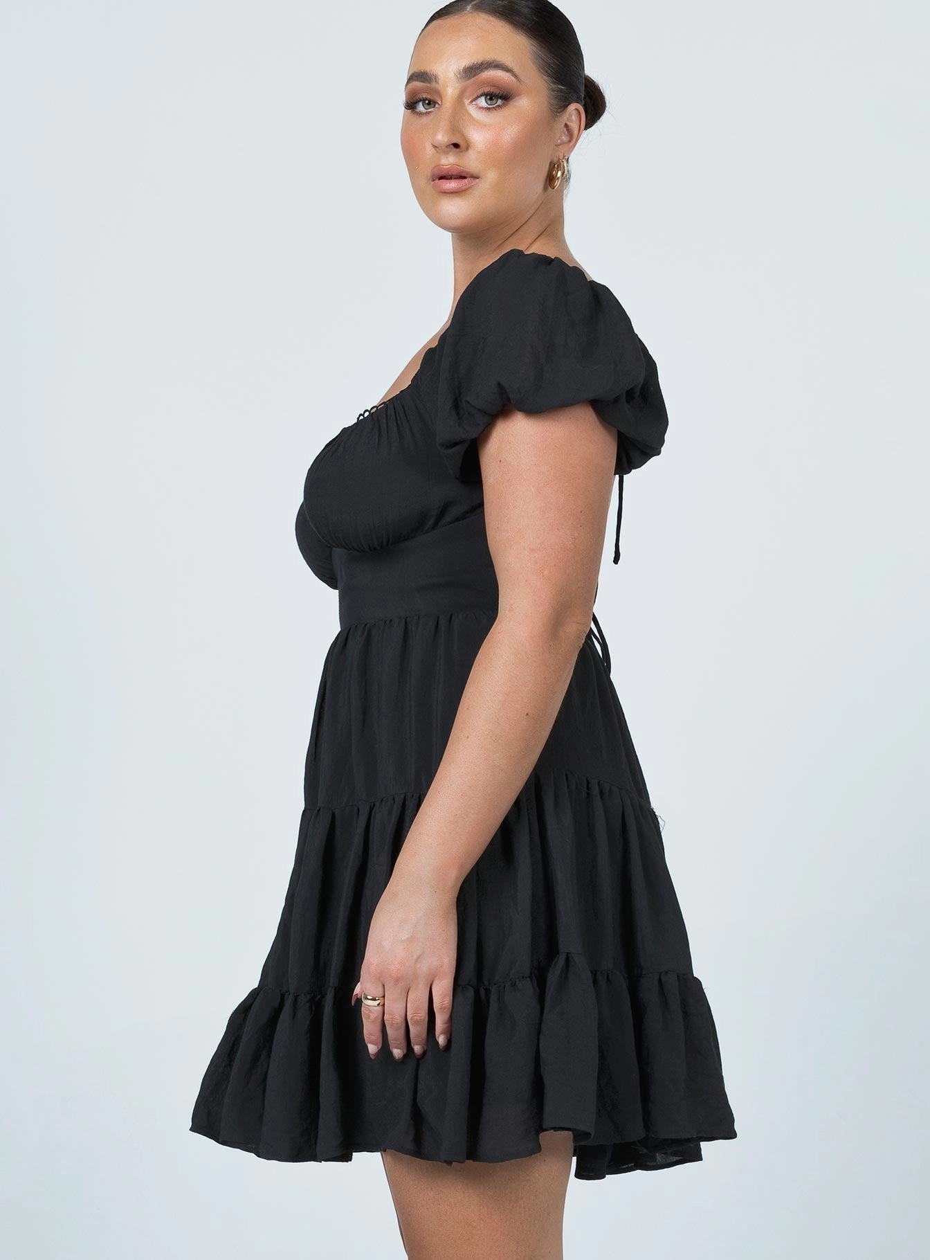 Danny Mini Dress Black Relaxed Style Blush Shade