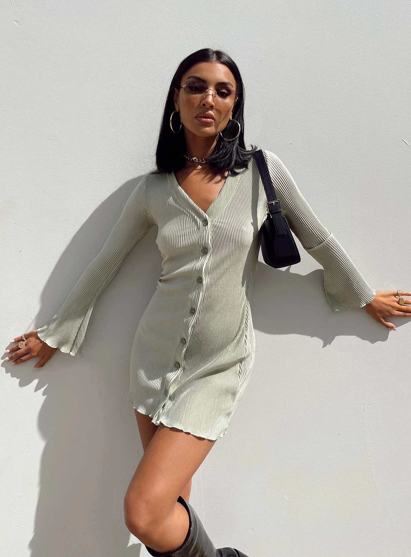 Danyon Mini Dress Green boho vibe