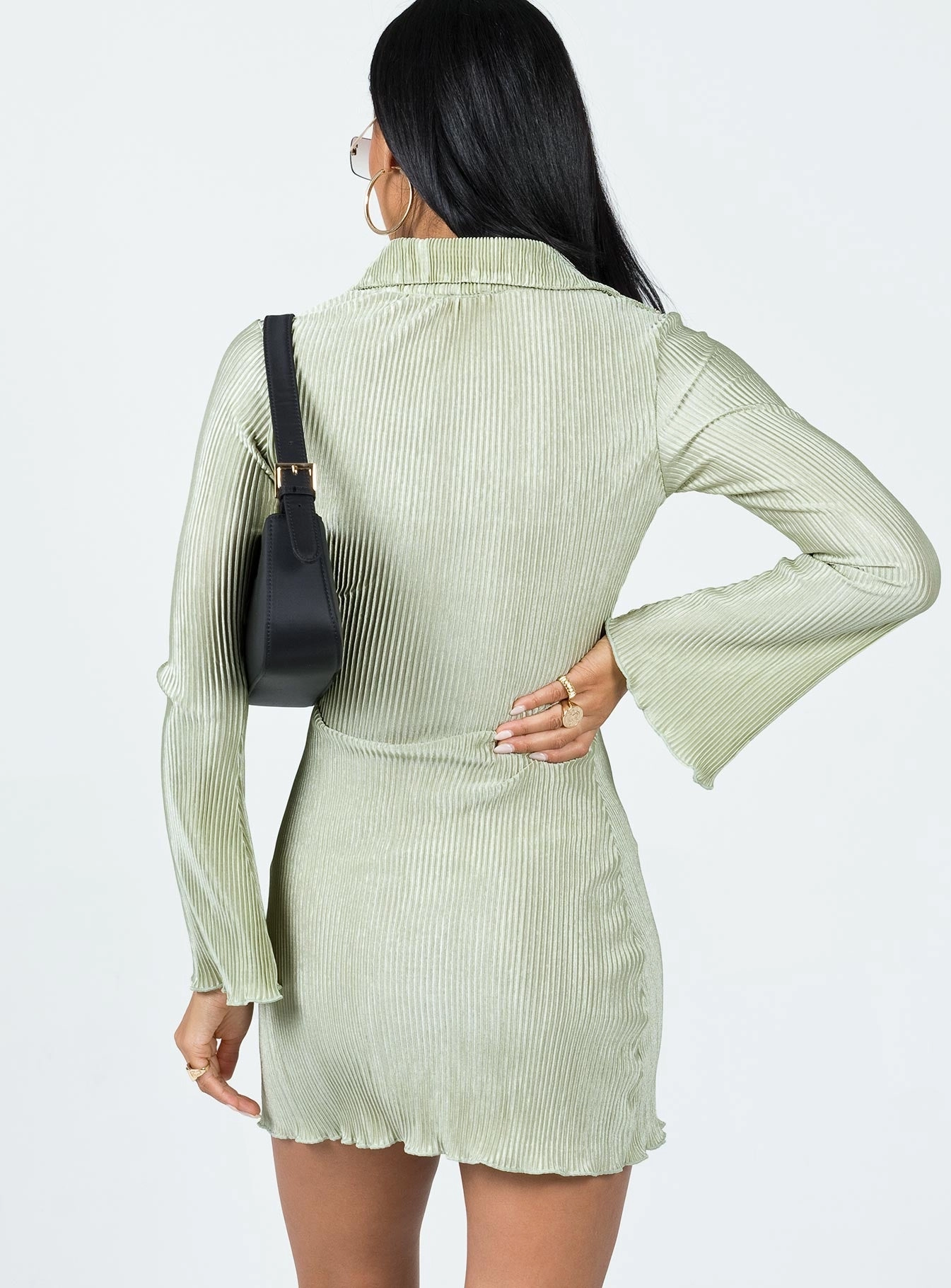 Danyon Mini Dress Green Fine Texture Mood Casual