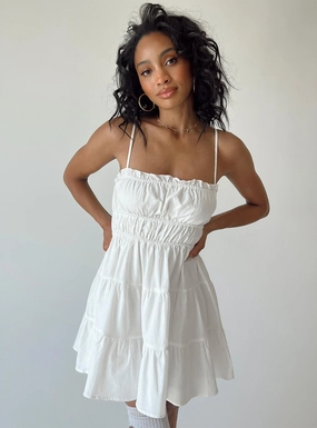 Ankle-length Fluid Cut Ceara Mini Dress White