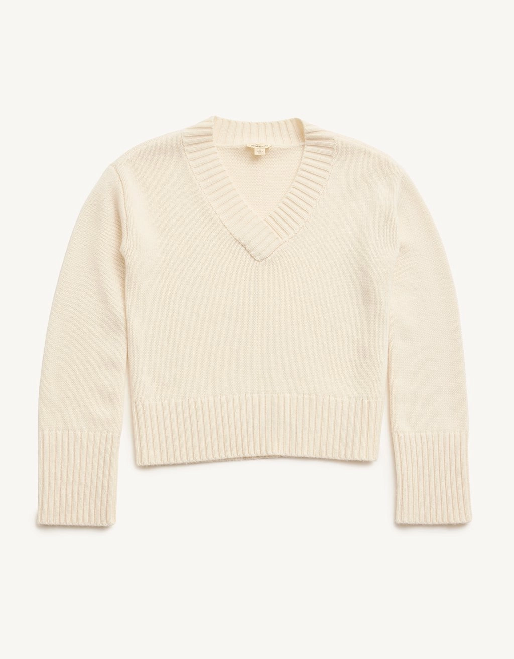 Warm Appeal Drop Needle Detailing Unsubscribed Winter-Weight Cashmere V-Neck Sweater