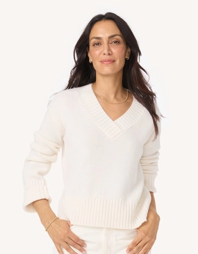 Unsubscribed Winter-Weight Cashmere V-Neck Sweater Casual Knit Wear