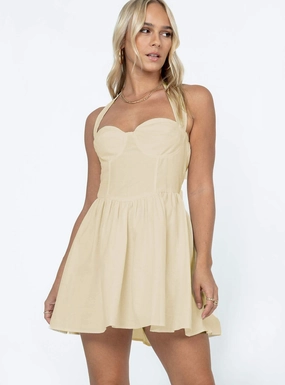 Lyle Mini Dress Cream Understated Elegance