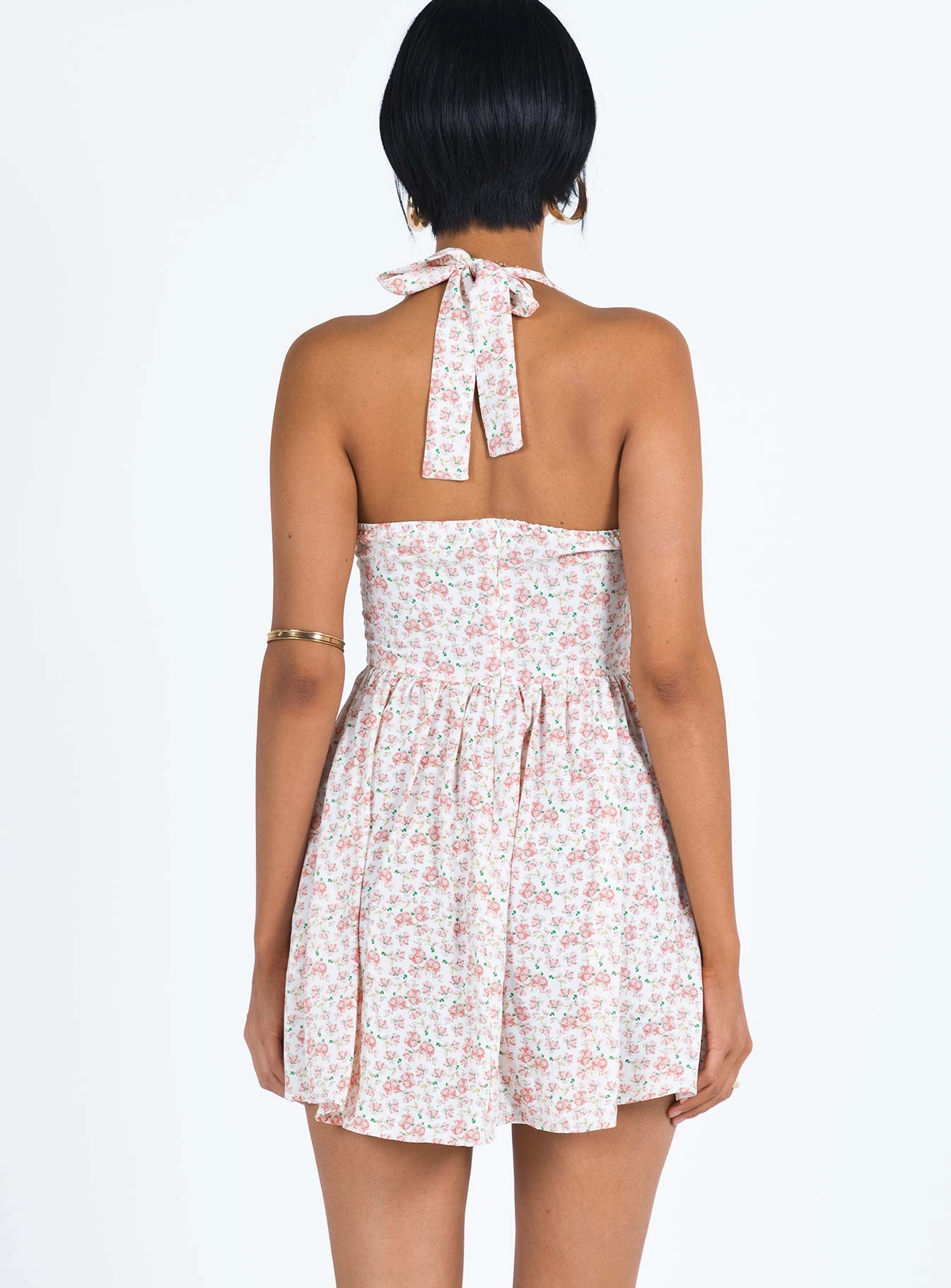 Vibrant Light Garden Scene Lyle Mini Dress Pink Floral