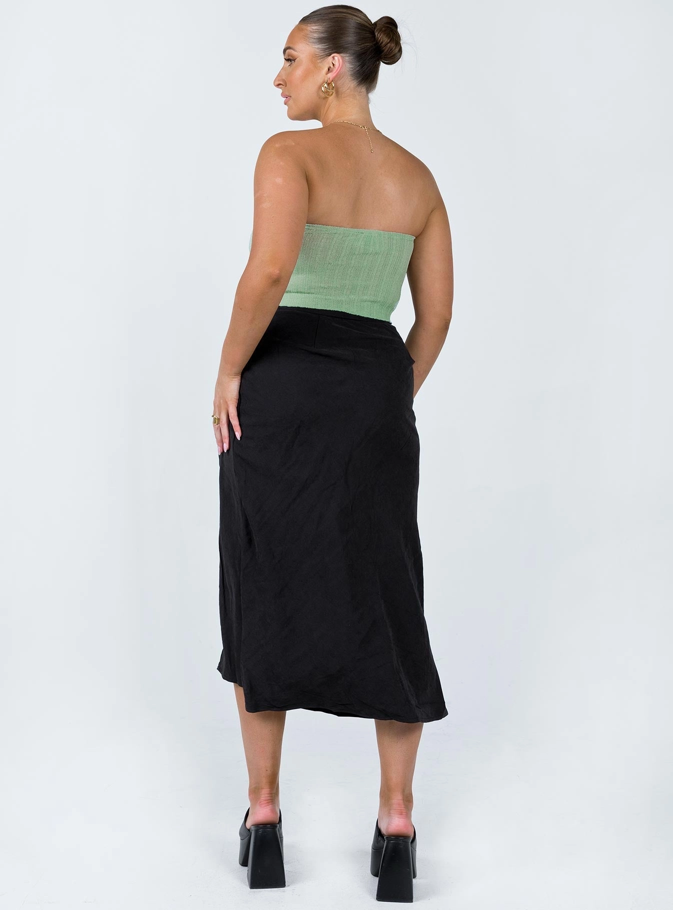 Mabel Midi Skirt Black Relaxed Mood Formal Event