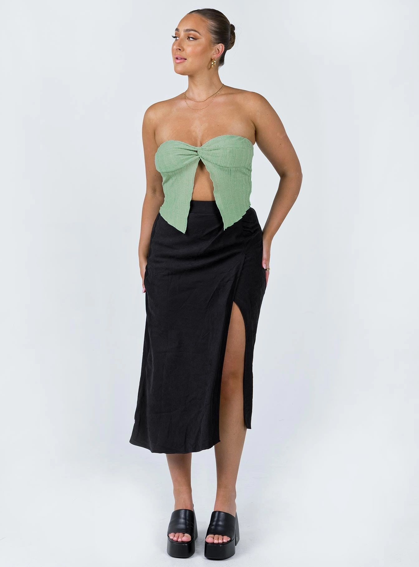 Coordinated Set Mabel Midi Skirt Black