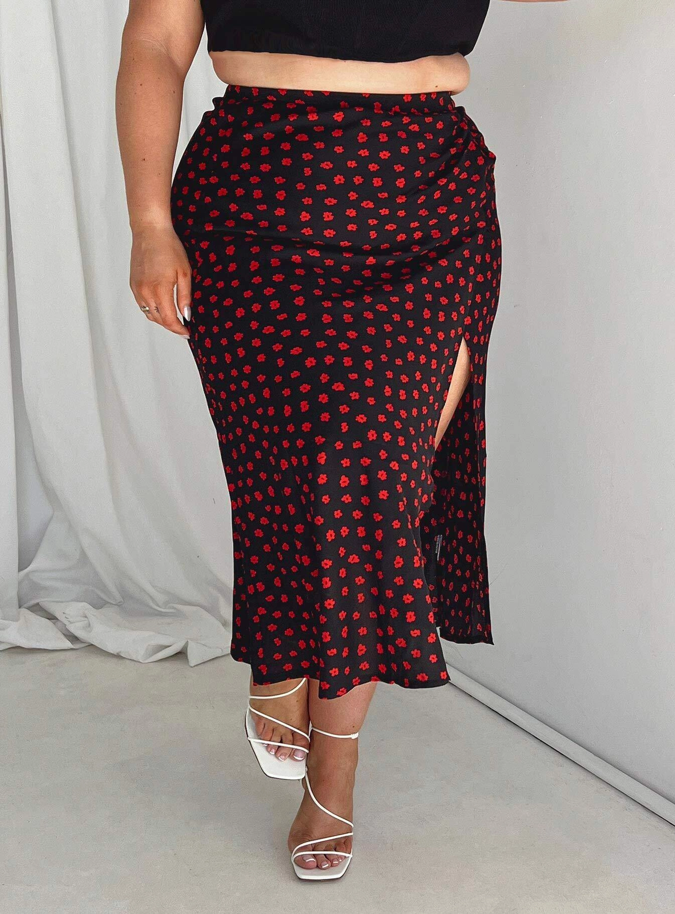 Detachable Tie Mabel Midi Skirt Curve