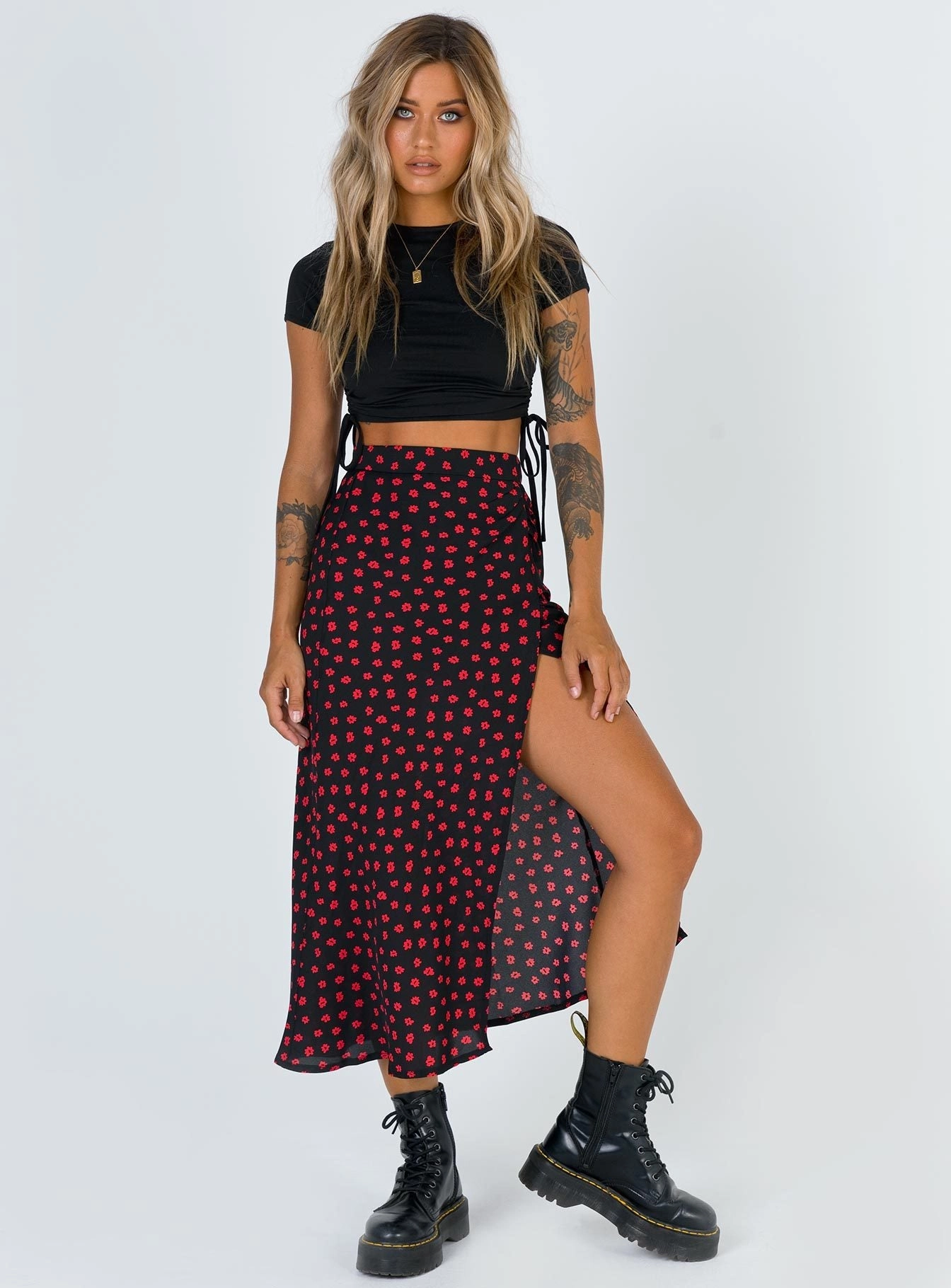 Mabel Midi Skirt Wrap Closure Breezy Edge