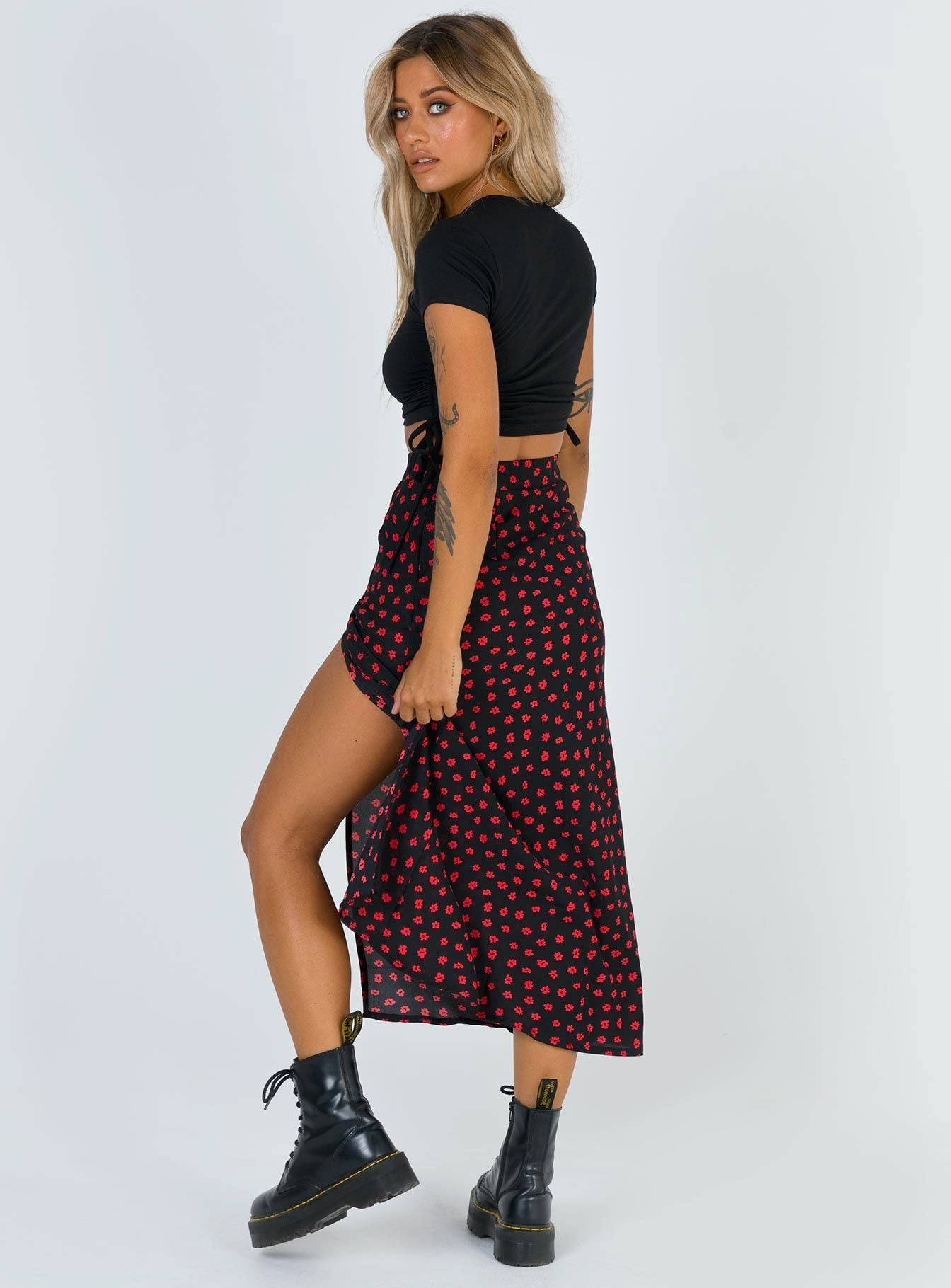 Subtle Shimmer Mabel Midi Skirt