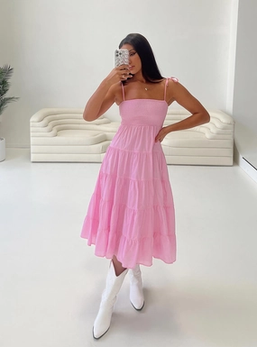 Light Touch Macer Maxi Dress Pink