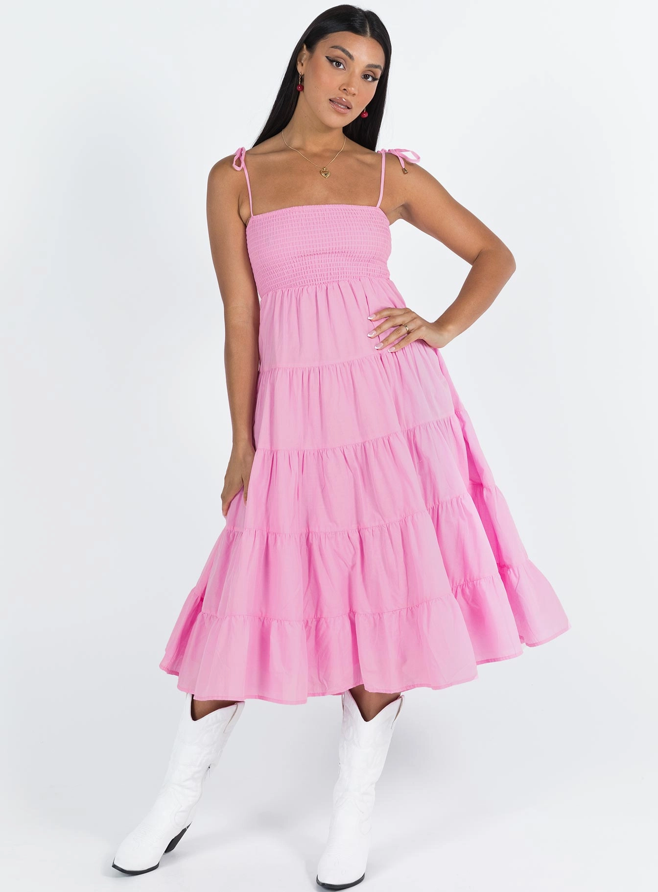 Macer Maxi Dress Pink Grass Soft Event Safe