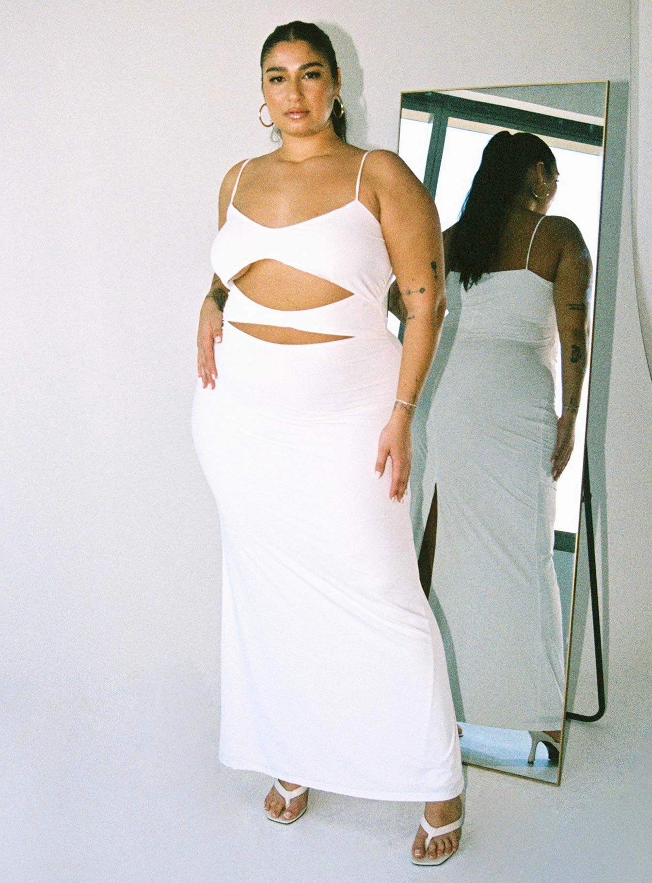 Maci Maxi Dress White Curve Style Moment Patterned-Fabric