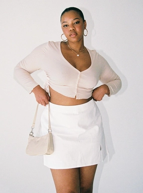 high contrast Madison Mini Skirt White Curve