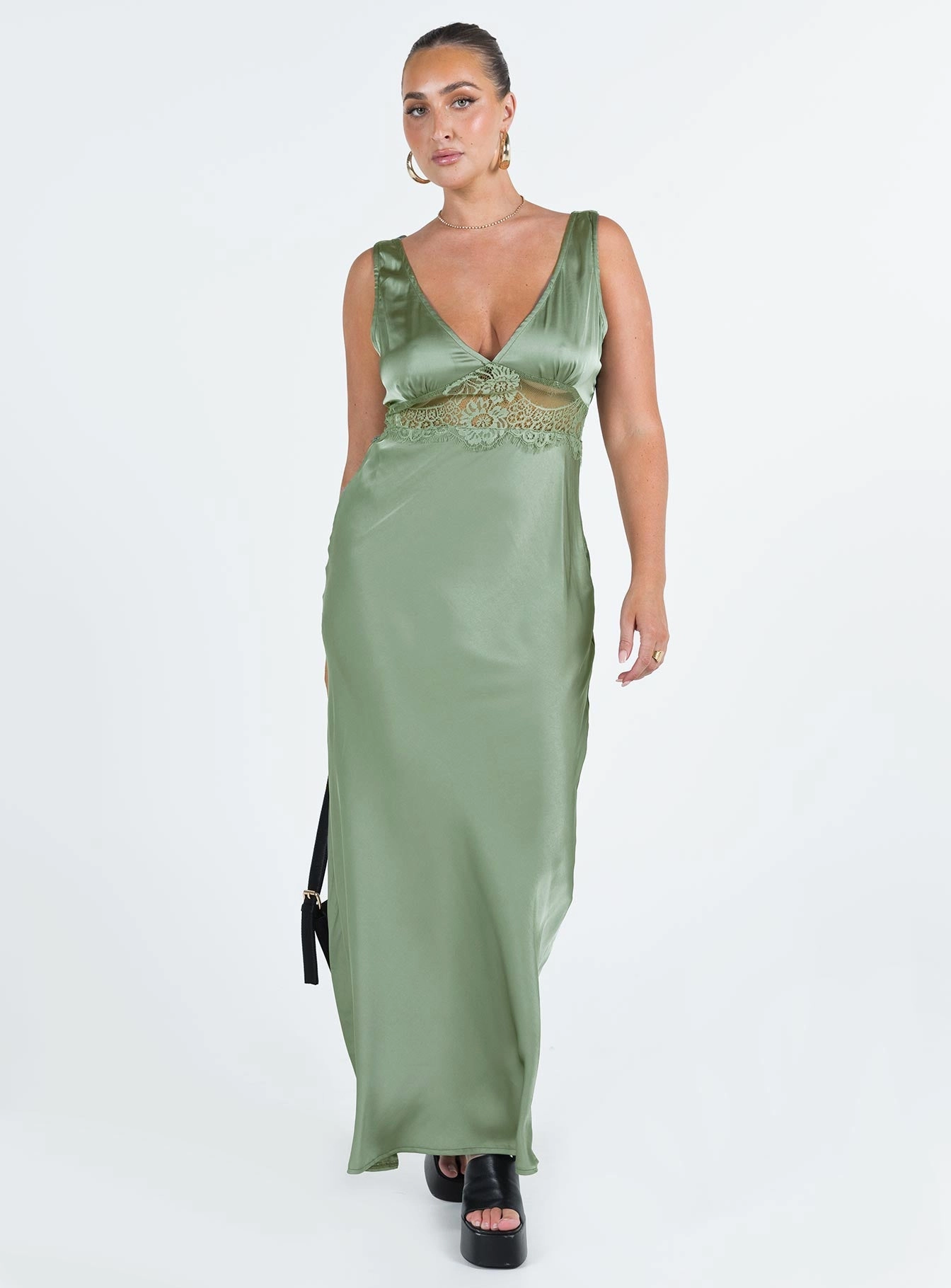 V-Neck Night Vibes Madon Maxi Dress Sage