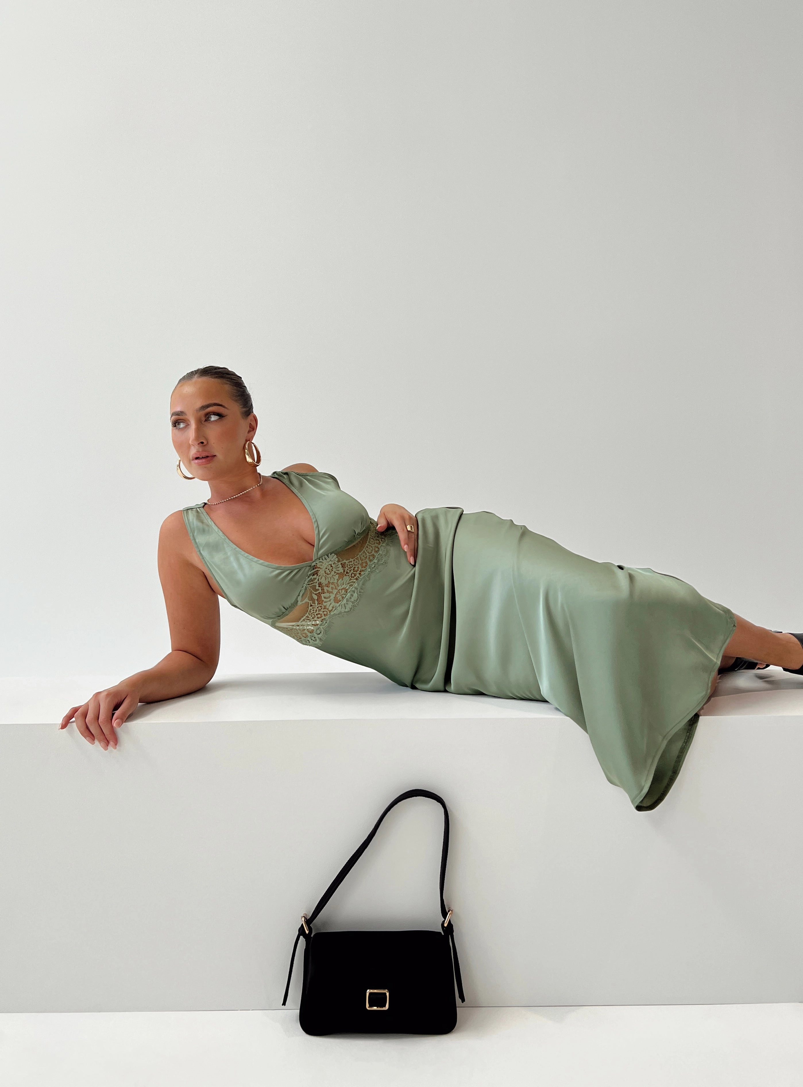 Madon Maxi Dress Sage Soft Cut Detachable-Detail