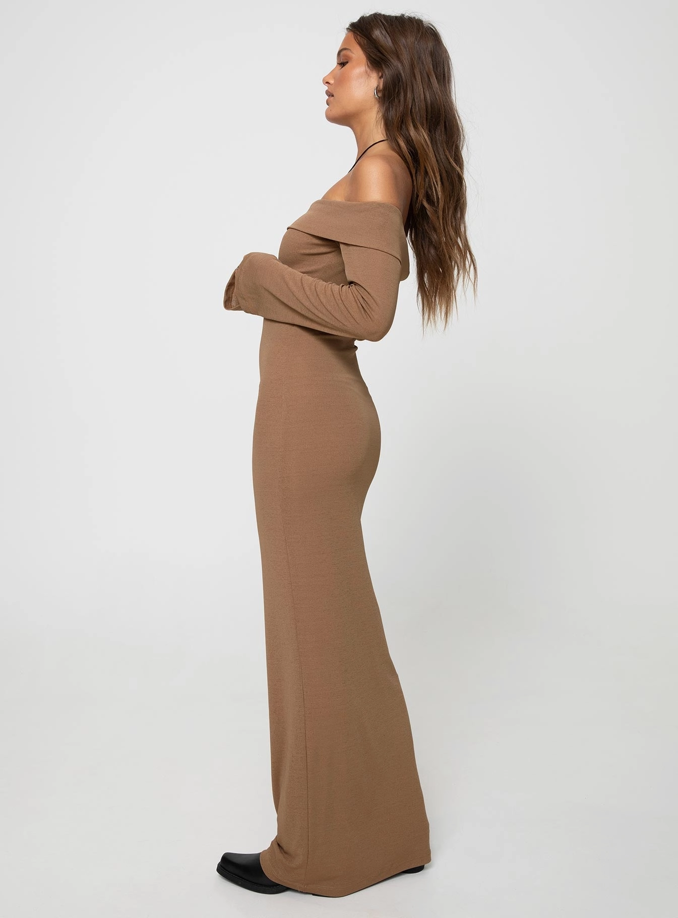 Maida Maxi Dress Light Brown Nature Bloom