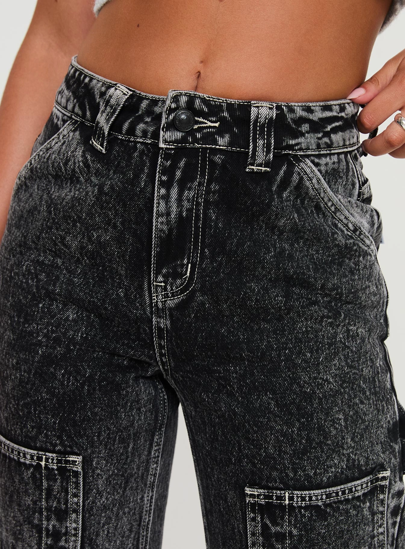 Smooth Picnic Style Malachie High Rise Jeans Black Acid Wash