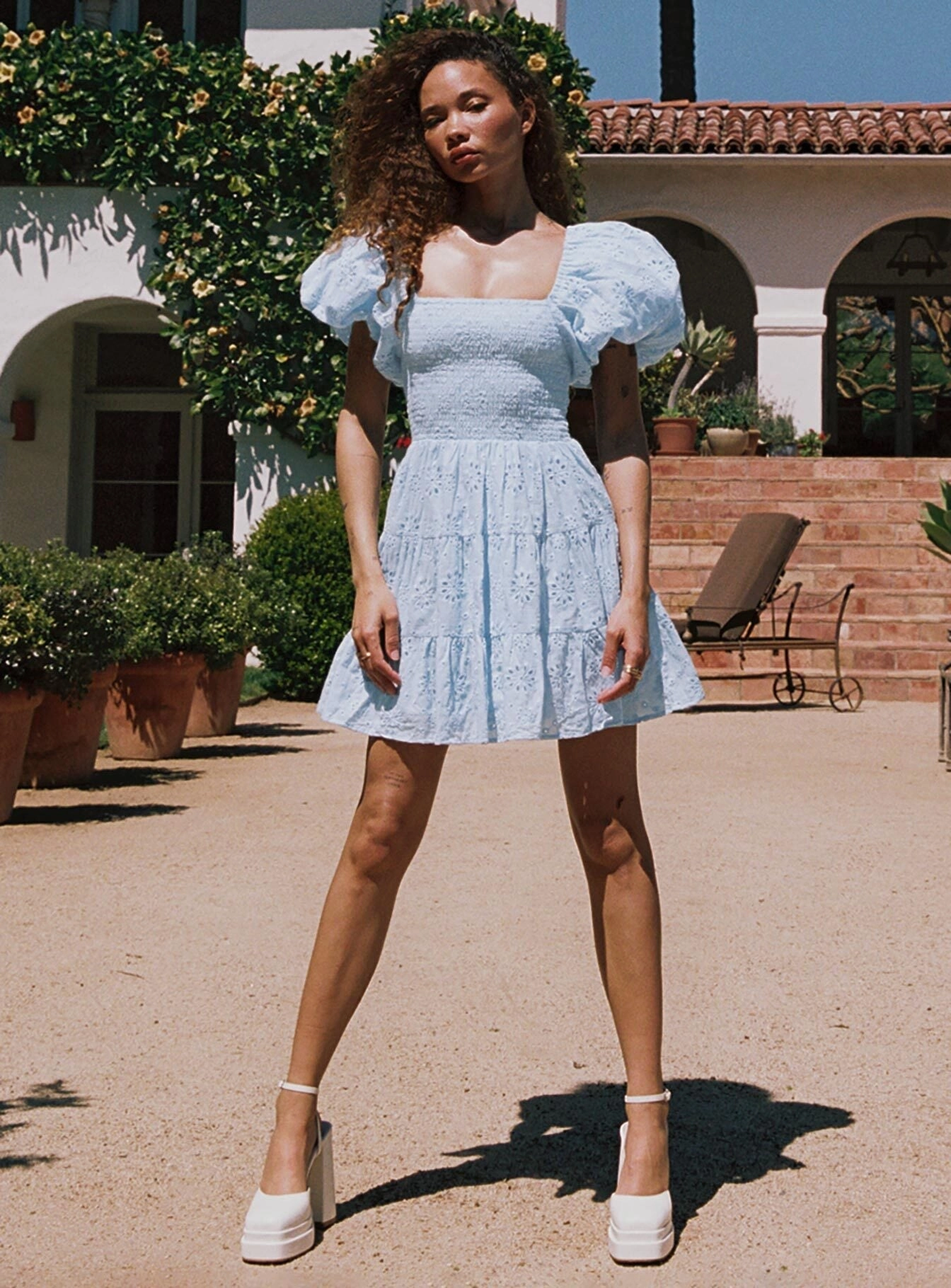 Versatile Style Wear Bloom Soft Malek Mini Dress Blue