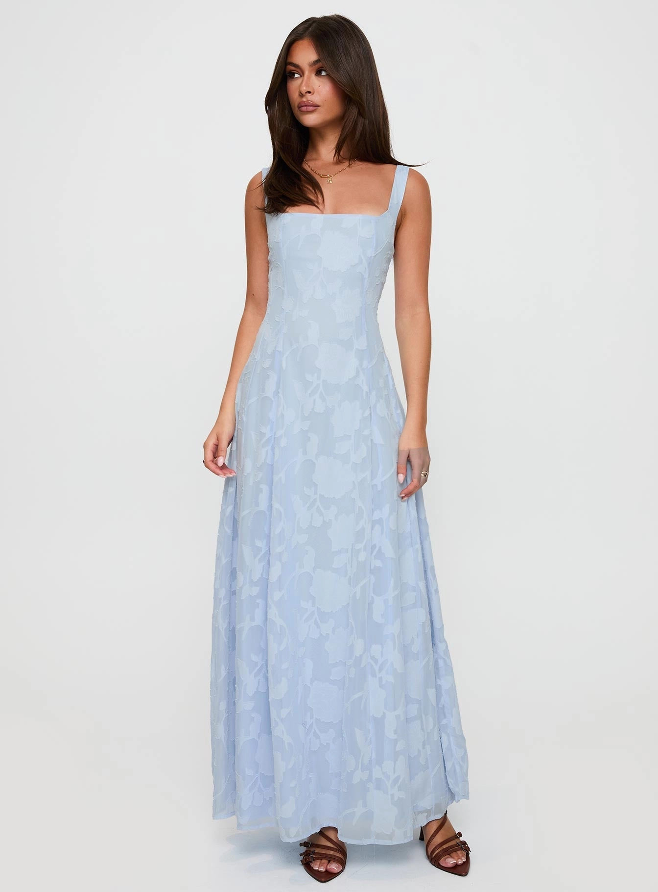 Fashionable And Functional Margaux Burnout Maxi Dress Blue