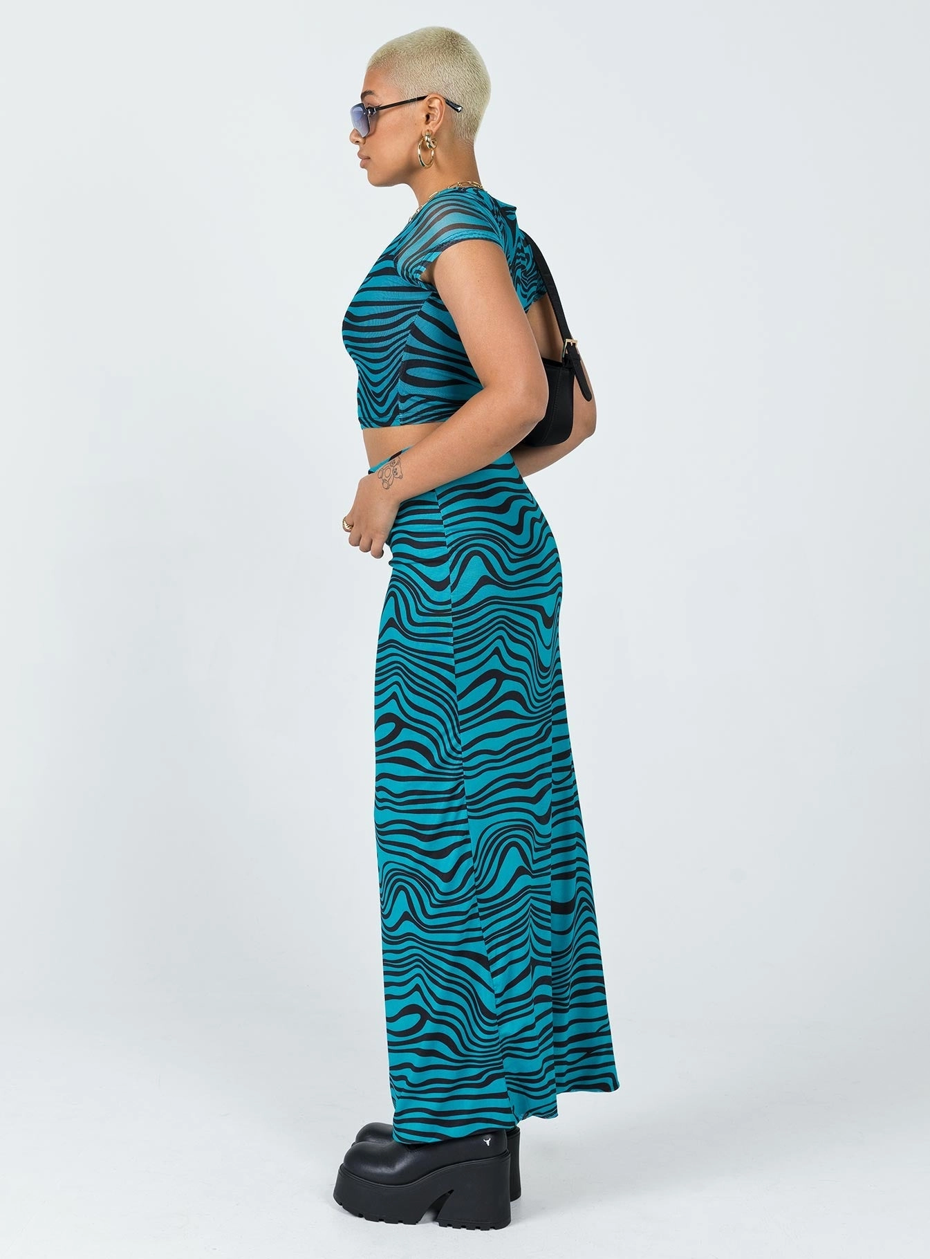 Mariana Maxi Skirt Blue Elastic hem Water Resistant