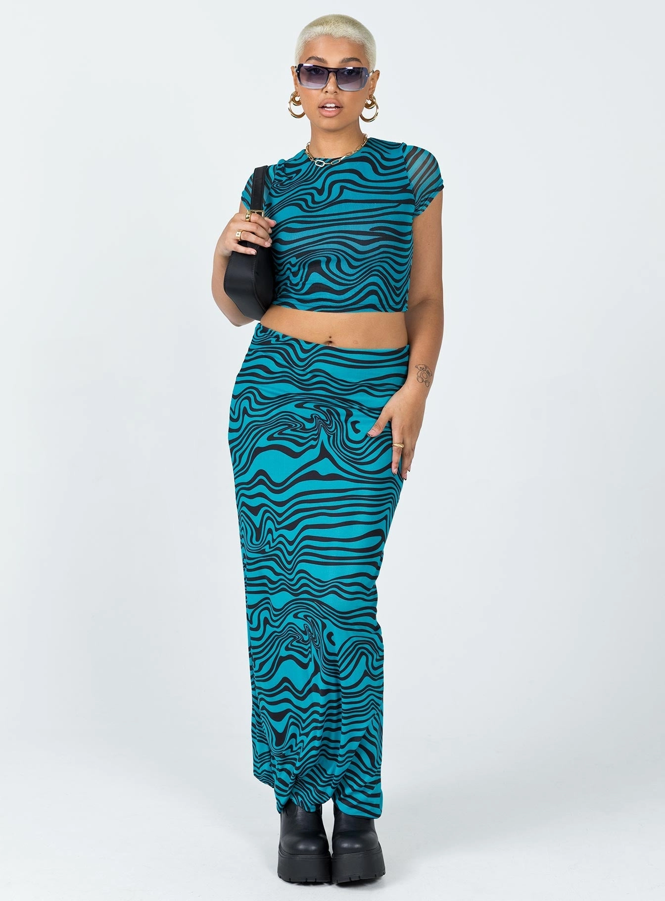 Wearable Art Daily Mood Mariana Maxi Skirt Blue