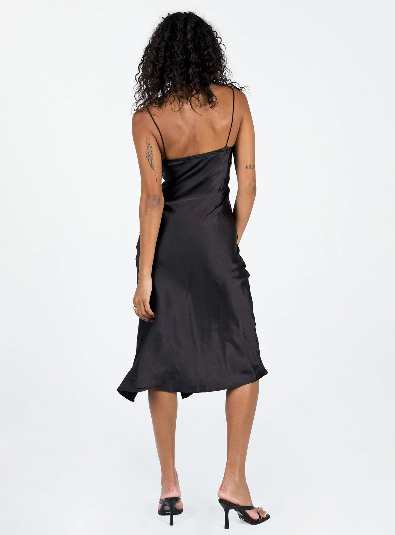 Marilyn Midi Dress Black Flattering Design Wear Flattering Wearable