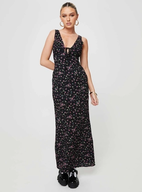 Delicate Touch Simple Fit Marlita Maxi Dress Black