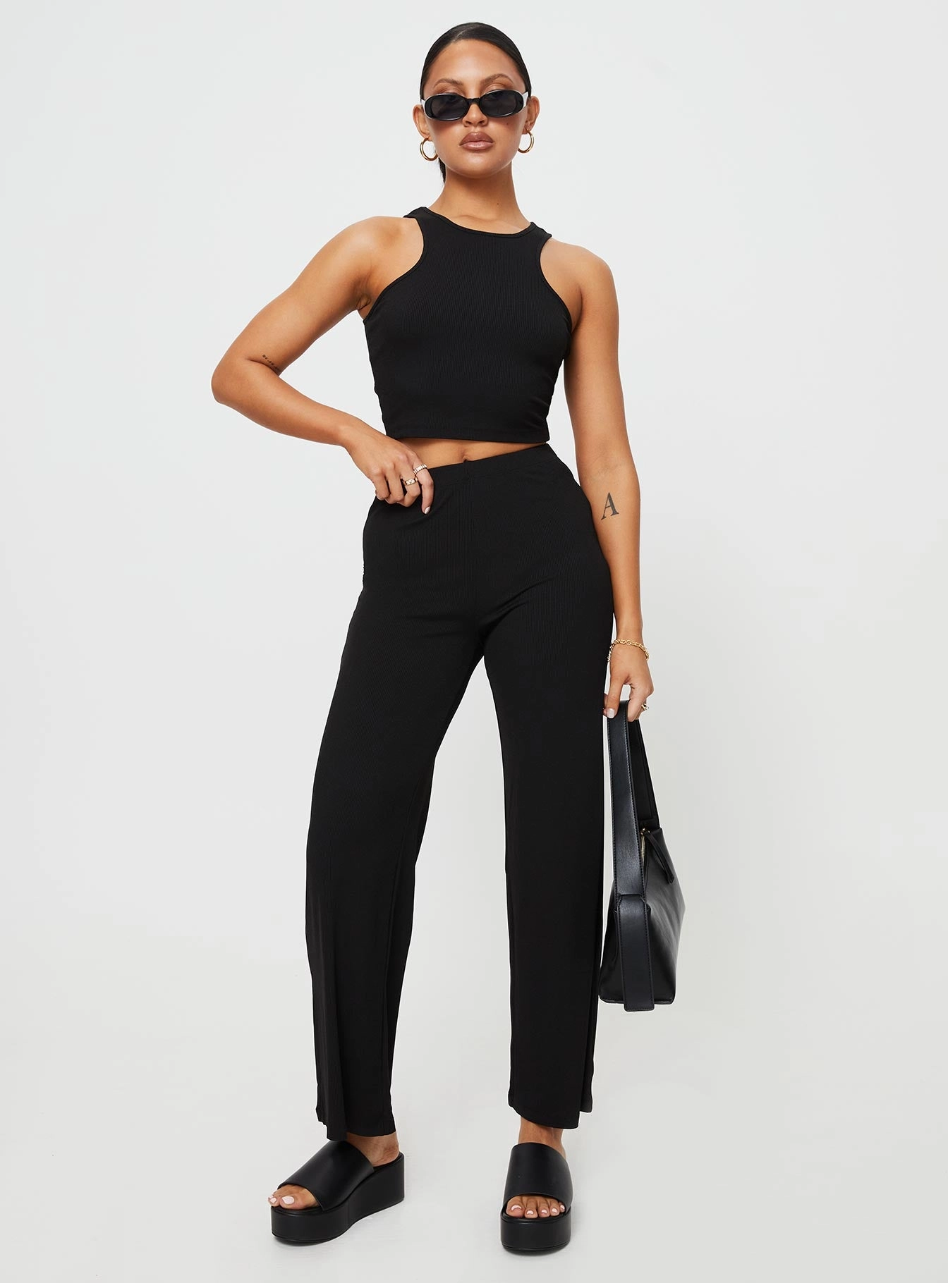 OdorResistantTreatment Side slits Marnie Set Black