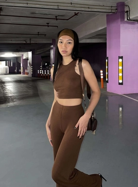 Multi Pocket Design Flattering Style Marnie Set Chocolate
