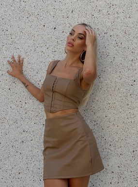 Martha Mini Skirt Brown All Day Look